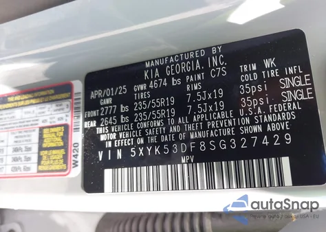 2025 Kia Sportage Sx-Prestige from USA, damaged, VIN 5XYK53DF8SG327429